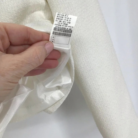 E’cole De Paris Women’s Crepe Blazer Formal Jacket Flower Detail Ivory Size S - Picture 9 of 9